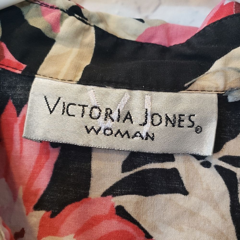 VICTORIA JONES Sequin Embellished Floral Button-down Shirt Vintage - Picture 3 of 6